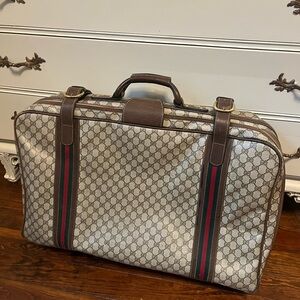 Gucci Vintage Canvas GG Web Stripe Travel Bag